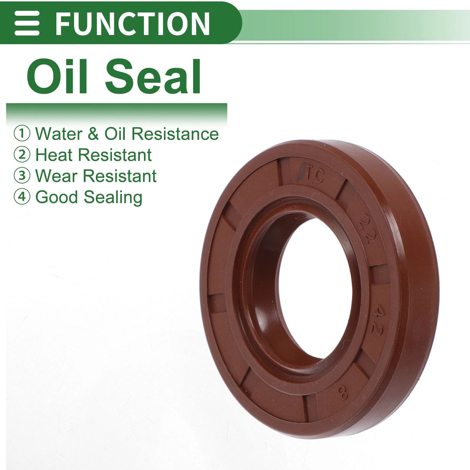 Set of 5 Oil Seal Rotary Shaft Seal FKM Rubber 22x42x8mm