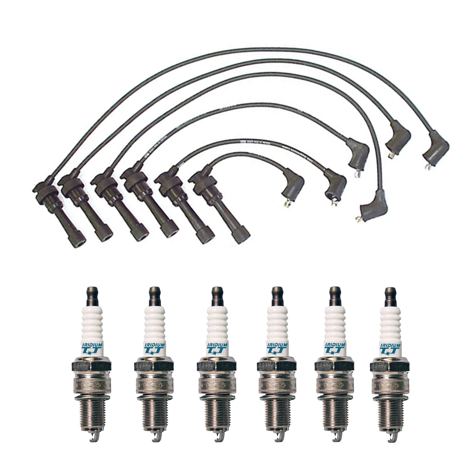 Denso Wire Set & 6 Iridium TT Spark Plugs for Dodge Stealth (1991–1996)