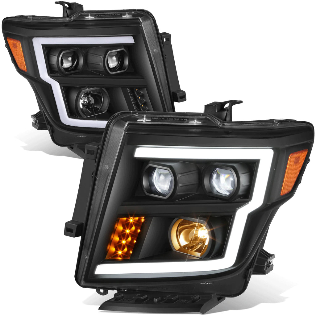 LED Projector Headlights for Nissan Titan XD (2016–2024) - Black Housing