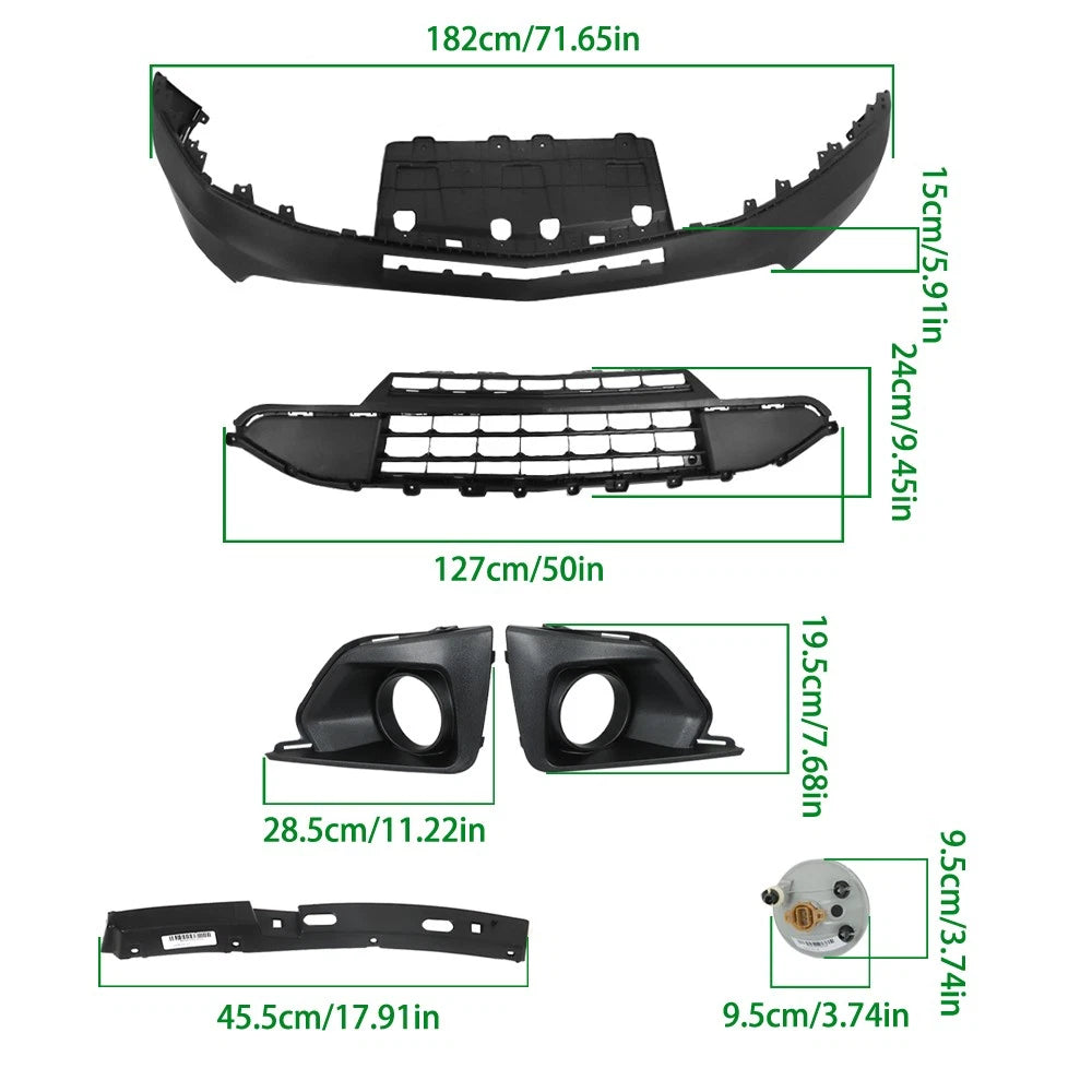 Front Lower Bumper, Grill & Fog Lamp Cover for Chevy Traverse (2018–2020)