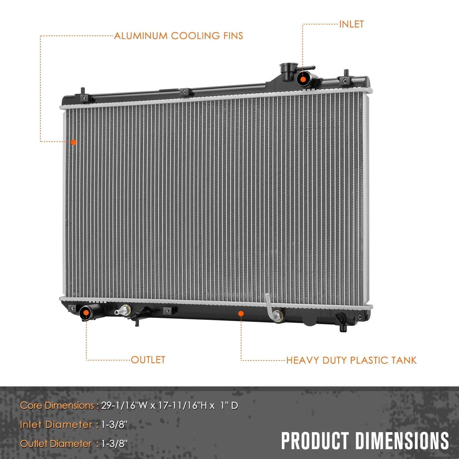 Aluminum Core Replacement Radiator for Lexus RX300 (1999–2003) DPI-2272