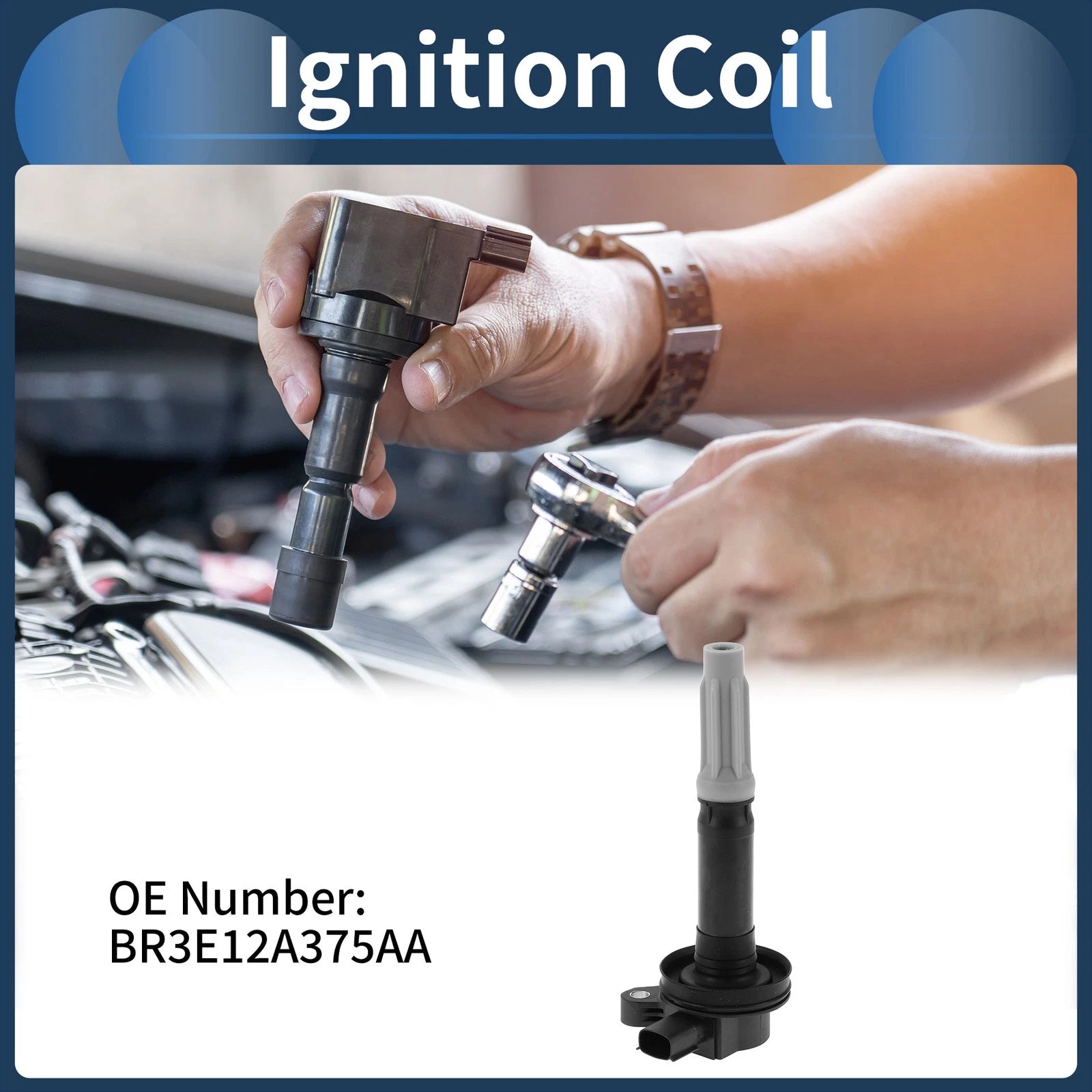 Ignition Coil Pack No.BR3E12A375AA for Ford F-150, Mustang 