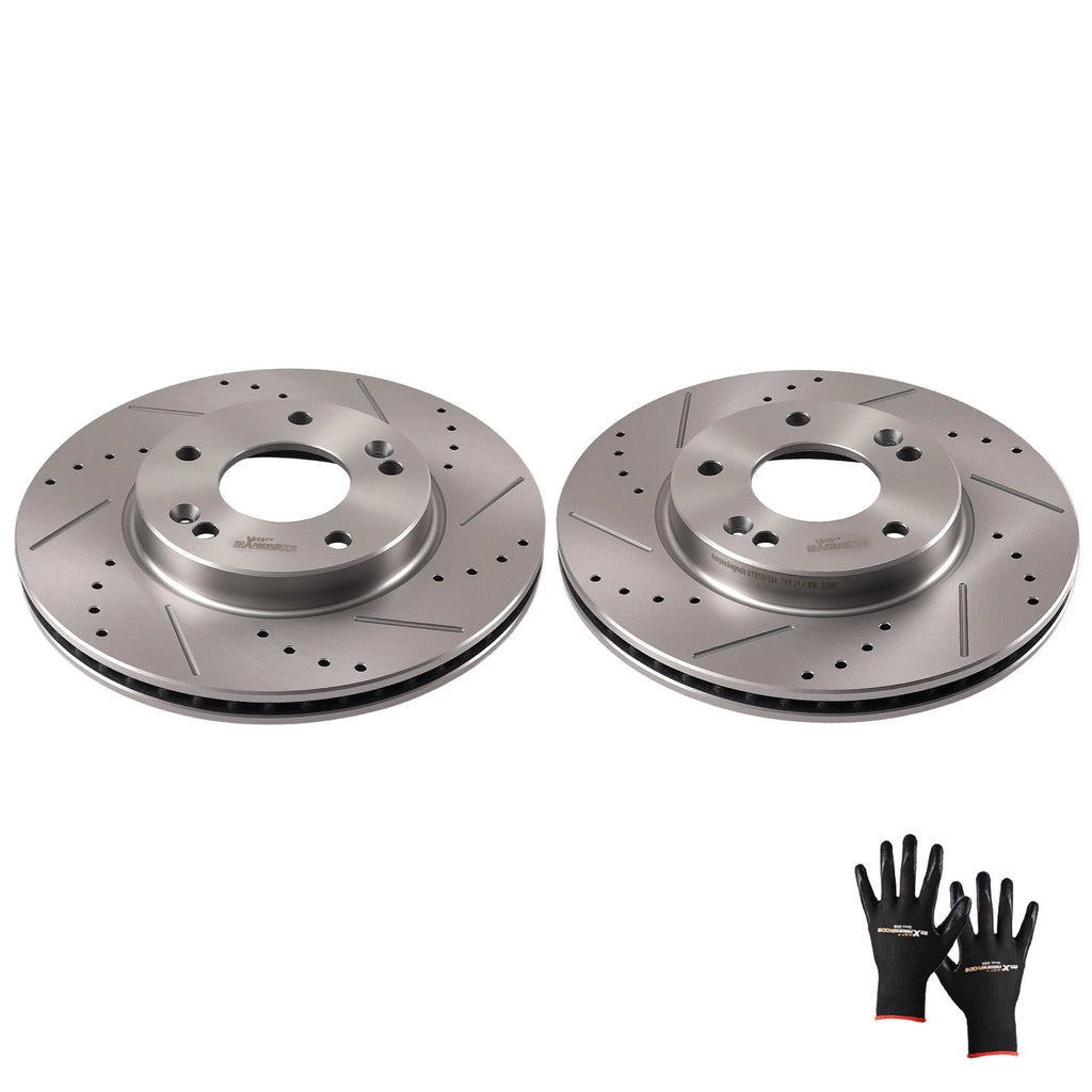 Set of 2 Front Brake Rotors for Hyundai Elantra (2011–2020) Veloster (2012–2021)