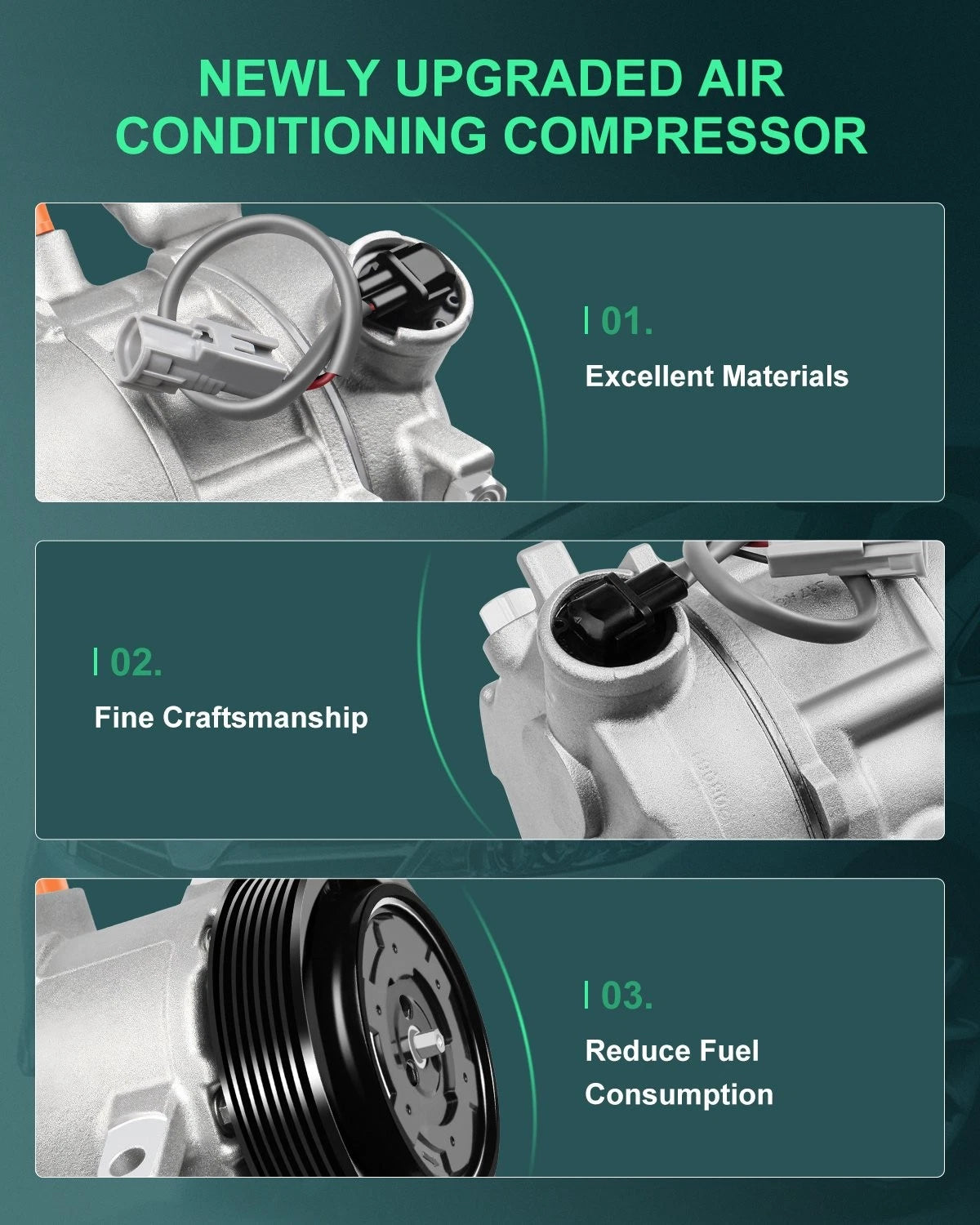 AC Compressor for Jeep Compass (2009–2016) & Dodge Caliber (2009–2012) 55111610AB