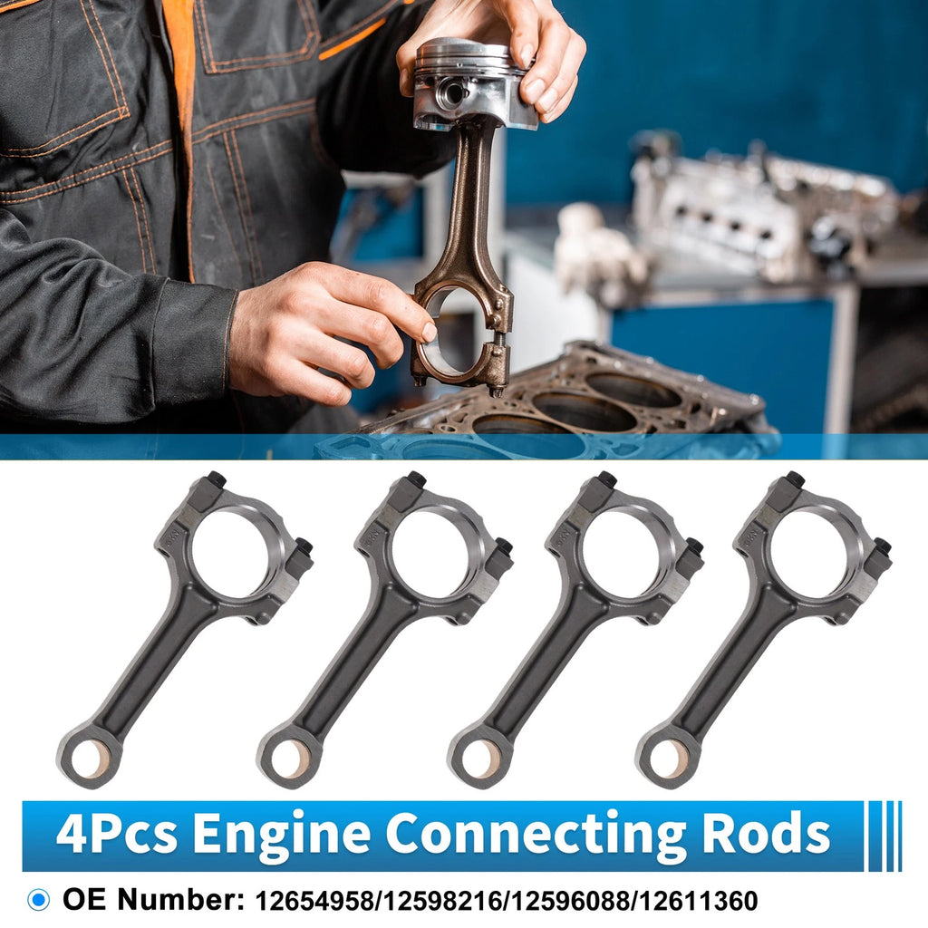 Set of 4 Engine Connecting Rods for Buick Allure 2.4L (2010–2015) No. 12654958/12598216