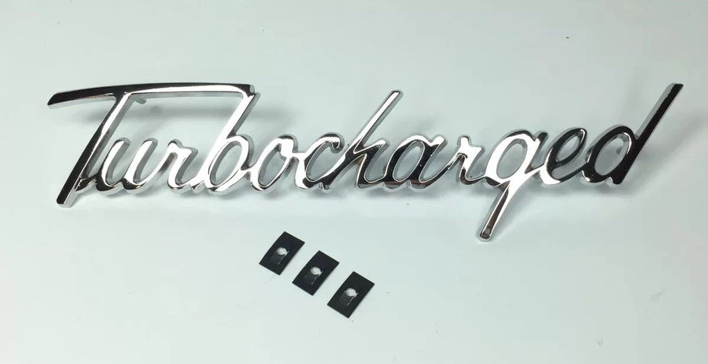 Chrome Metal Script Emblem Turbocharged Style Universal Fit for All Vehicles (All Years)