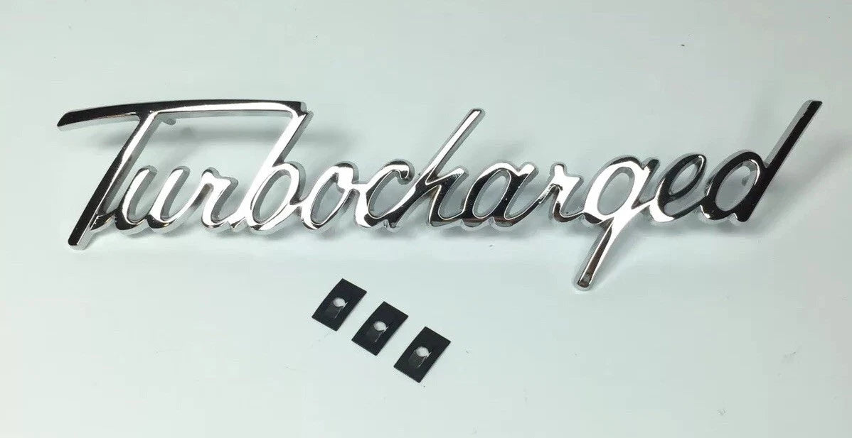 Chrome Metal Script Emblem Turbocharged Style Universal Fit for All Vehicles (All Years)