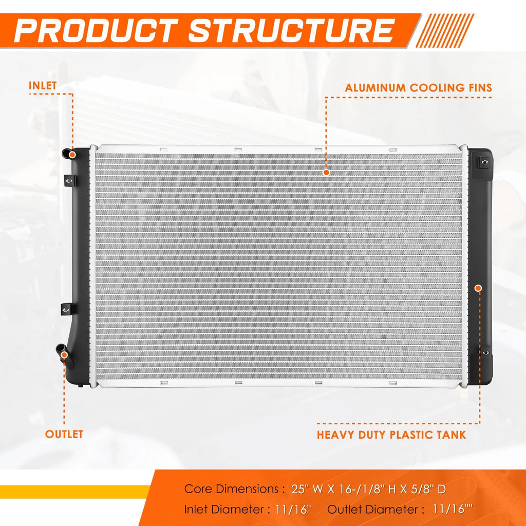 Aluminum Core Radiator for Hyundai Ioniq Niro Hybrid (2017–2022) DPI-13677