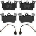 Set of 4 Rear Low Metal Brake Pads with Sensors for Porsche Cayenne Audi Q7 VW