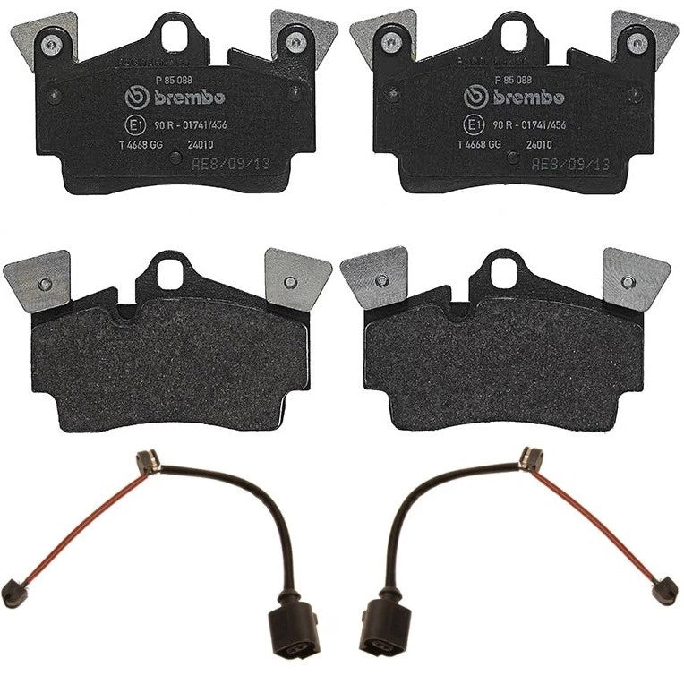 Set of 4 Rear Low Metal Brake Pads with Sensors for Porsche Cayenne Audi Q7 VW