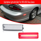 2X Clear Lens Red LED Rear Bumper Side Marker Lights for Chevy Camaro (1993–2002)