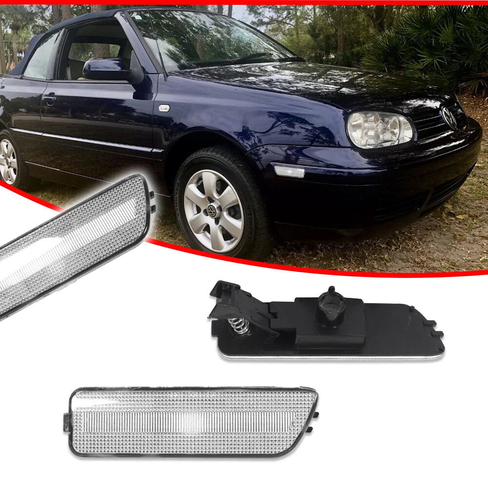 Clear Lens Front Bumper Side Marker Lights for VW MK4 Golf R32 GTI Jetta (1999–2006)