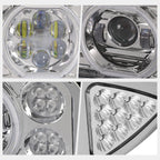 Dual LED Halo Projector Headlights for Peterbilt 359 379 389 (1981–2021)