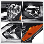 Left Side Headlight for Nissan Rogue (2017–2020) OE Style Black Housing Amber Corner