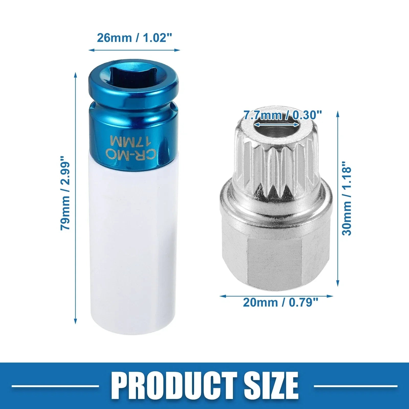 35/19PT Wheel Screw Lock Lug Nut Kit with Socket Protector for BMW