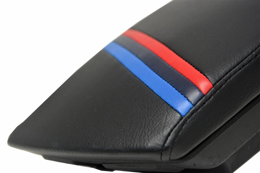 Center Console Lid Armrest Cover for BMW X3 (2003–2010) - Leather Style Stripes