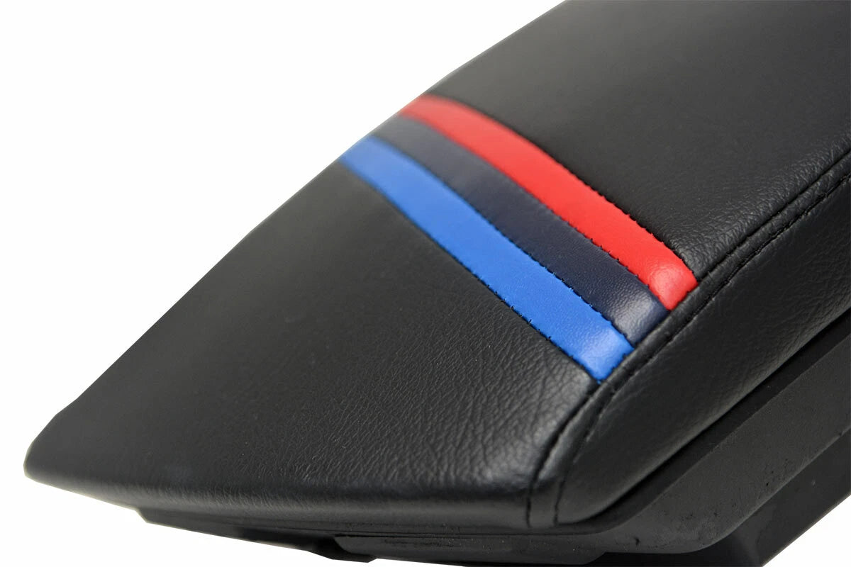 Center Console Lid Armrest Cover for BMW X3 (2003–2010) - Leather Style Stripes
