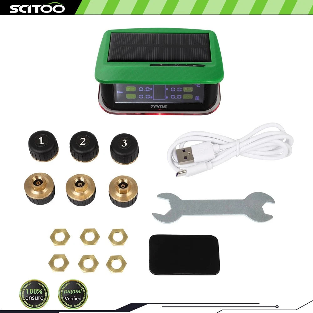 TPMS Tire Pressure Sensor for RV (1PC) Solar Monitor with Alarm Modes
