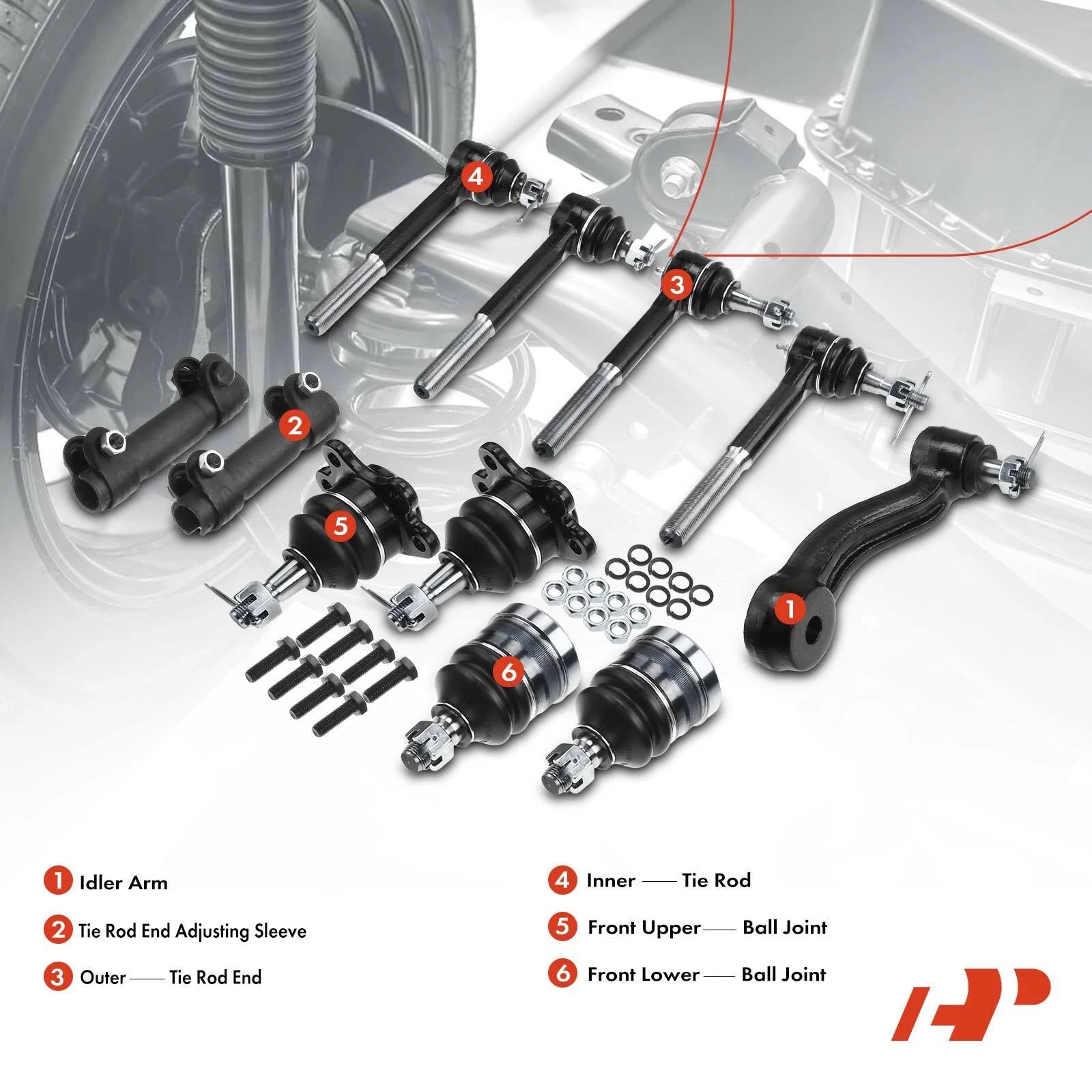 11x Front Ball Joint Tie Rod End for GMC Yukon Chevy C1500 C2500 (1992–2006)
