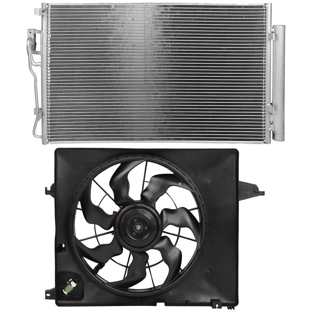 Electric AC Condenser Cooling Fan Kit for Hyundai Santa Fe (2010–2012)