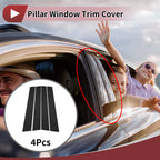 Set of 4 Car Door Pillar Window Trim for Honda City (2003–2008) Black
