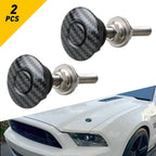 2X Hood Bonnet Quick Release Pins Lock Clip for Car Bumper (Carbon)