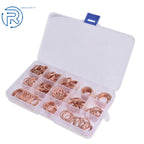 280 PCS Assorted Solid Copper Crush Washers Seal Kit for Various Models