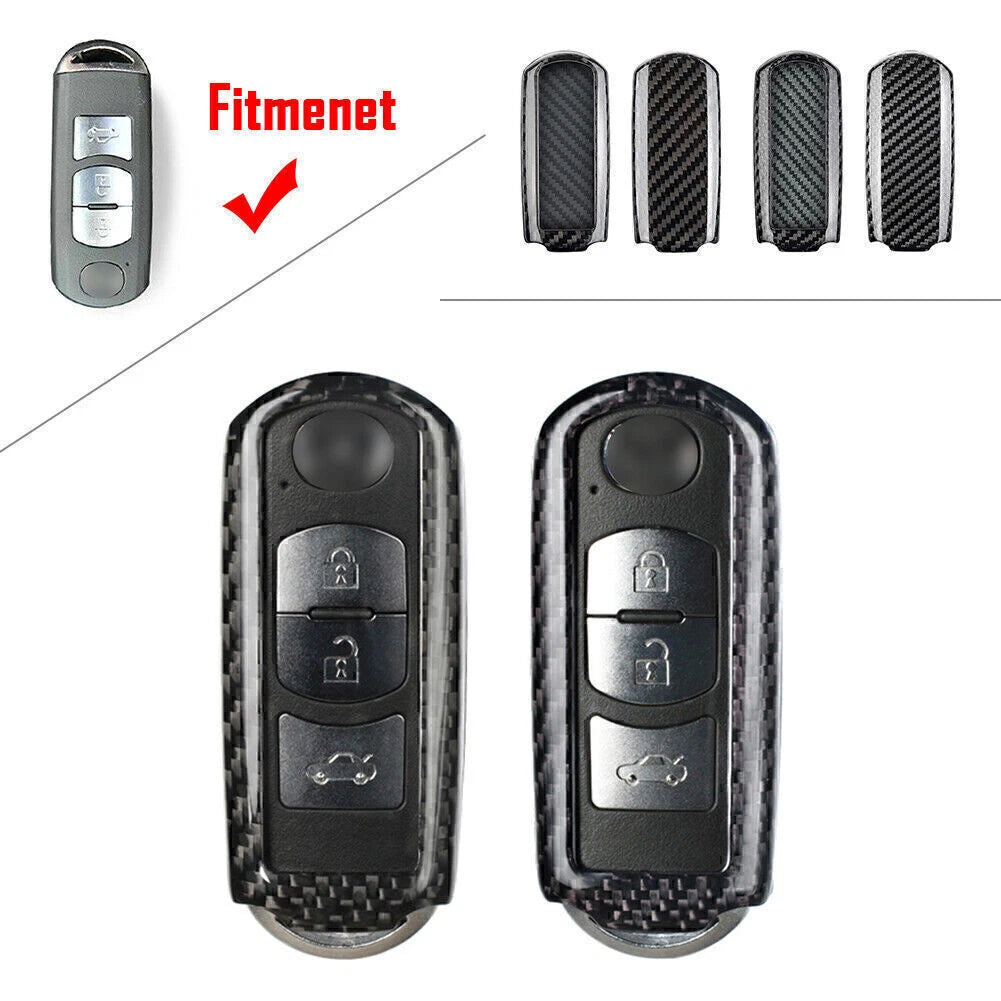 Carbon Fiber Key Shell Cover for Mazda 2/3/5/6/CX3/CX5/CX7/CX9 (2003–2023)