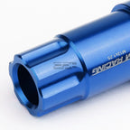 20 PCS Open End M12x1.25 50mm Tall Blue Aluminum Lug Nuts + Lock Key