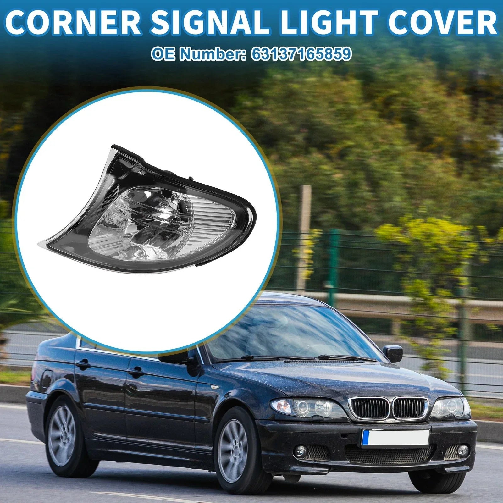 1 Pc Left Corner Signal Light Cover for BMW 3 Series (2002-2005)
