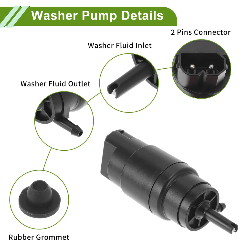 Windshield Washer Pump w/Grommet for BMW E36 (1992–1999) No. 61661380068