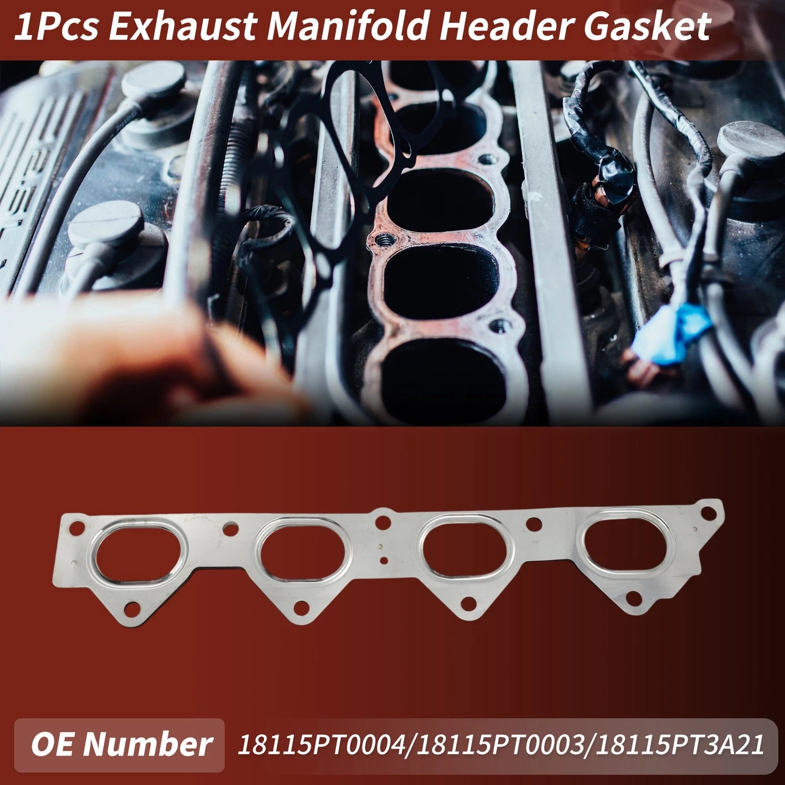 Exhaust Manifold Header Gasket for Honda Accord (1990–1998) No. 18115PT0004