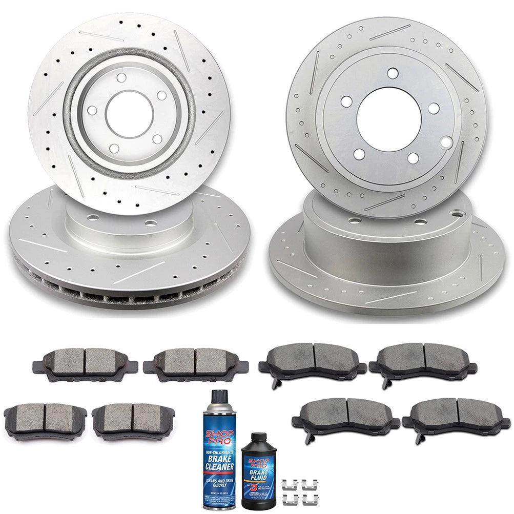 Set of 4 Brake Pads and Rotors for Jeep Compass (2007–2017) 295mm Drilled