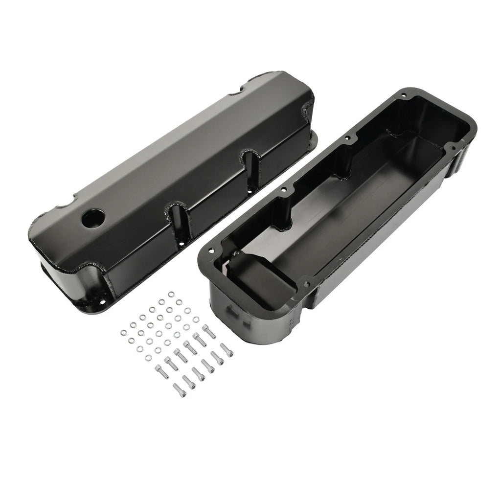 Fabricated Aluminum Valve Covers for Ford 429-460 (W/ Hole, Black) E41363BC