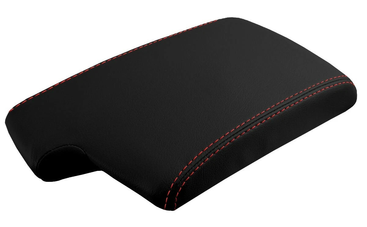 Leather Console Lid Armrest Cover for BMW E90 (2005–2013) Red Stitch