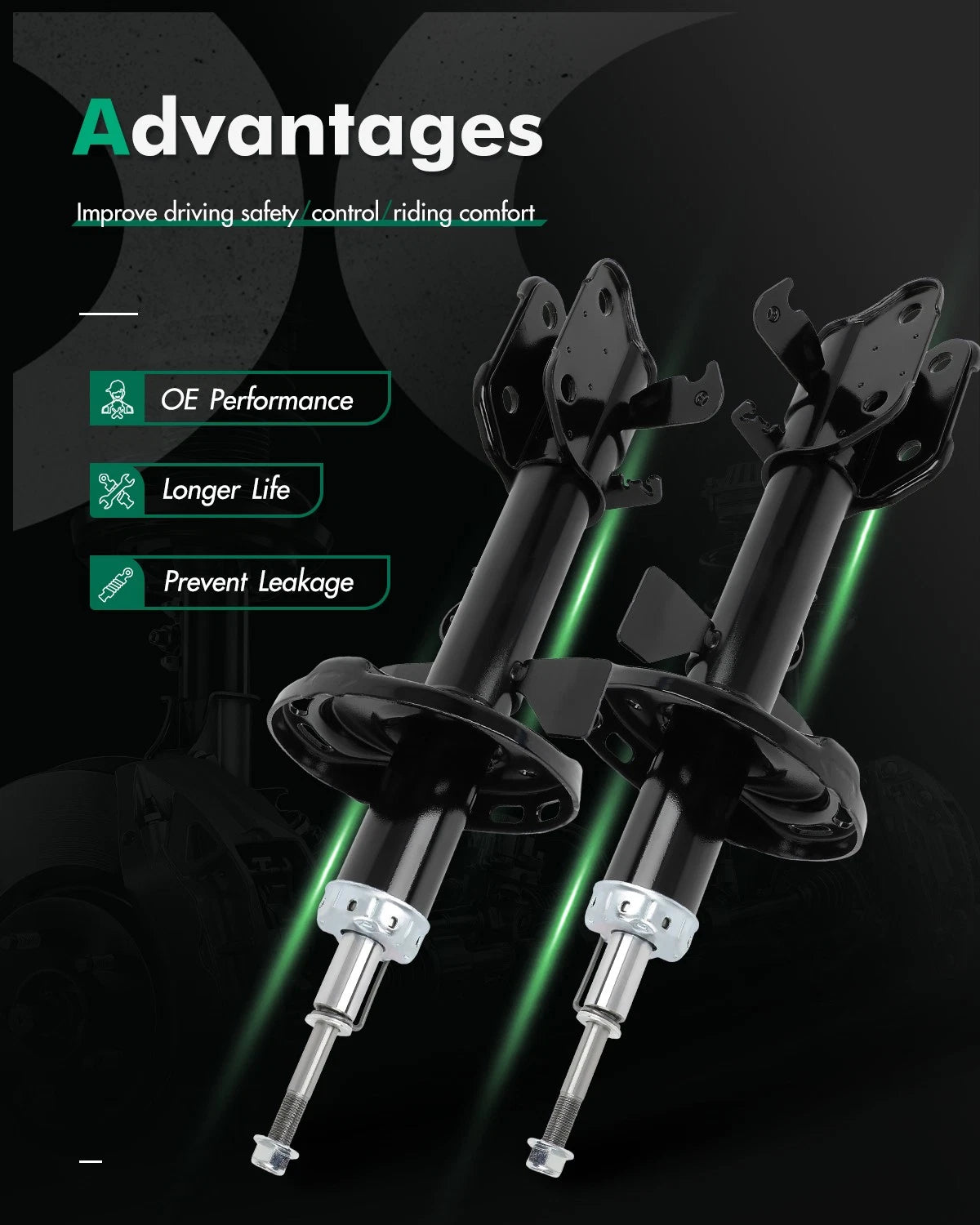 Front Gas Shocks Absorber Set of 2 for Honda Odyssey (2011–2012)