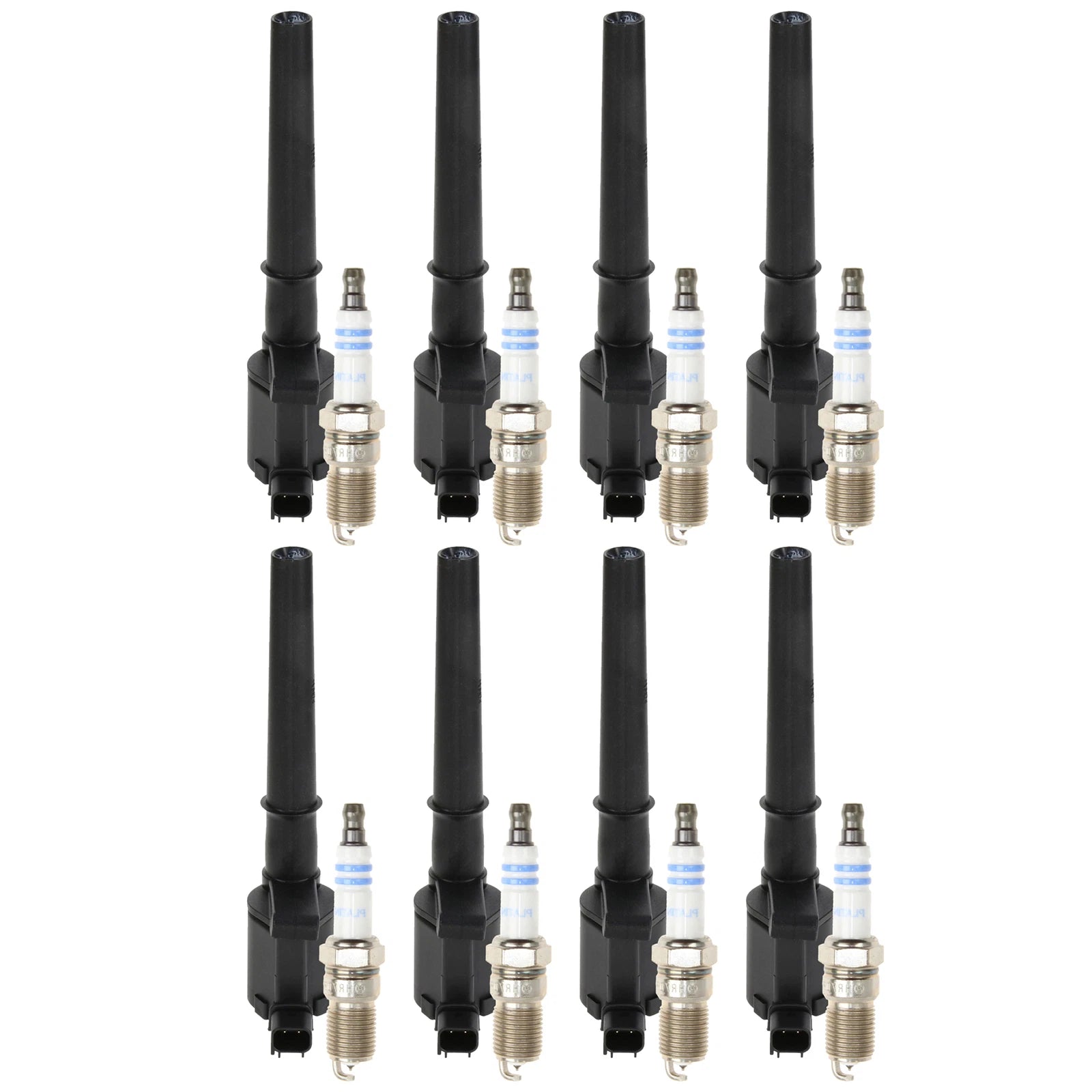 Set of 8 Ignition Coils & Platinum Spark Plugs for Ford Lincoln Mercury