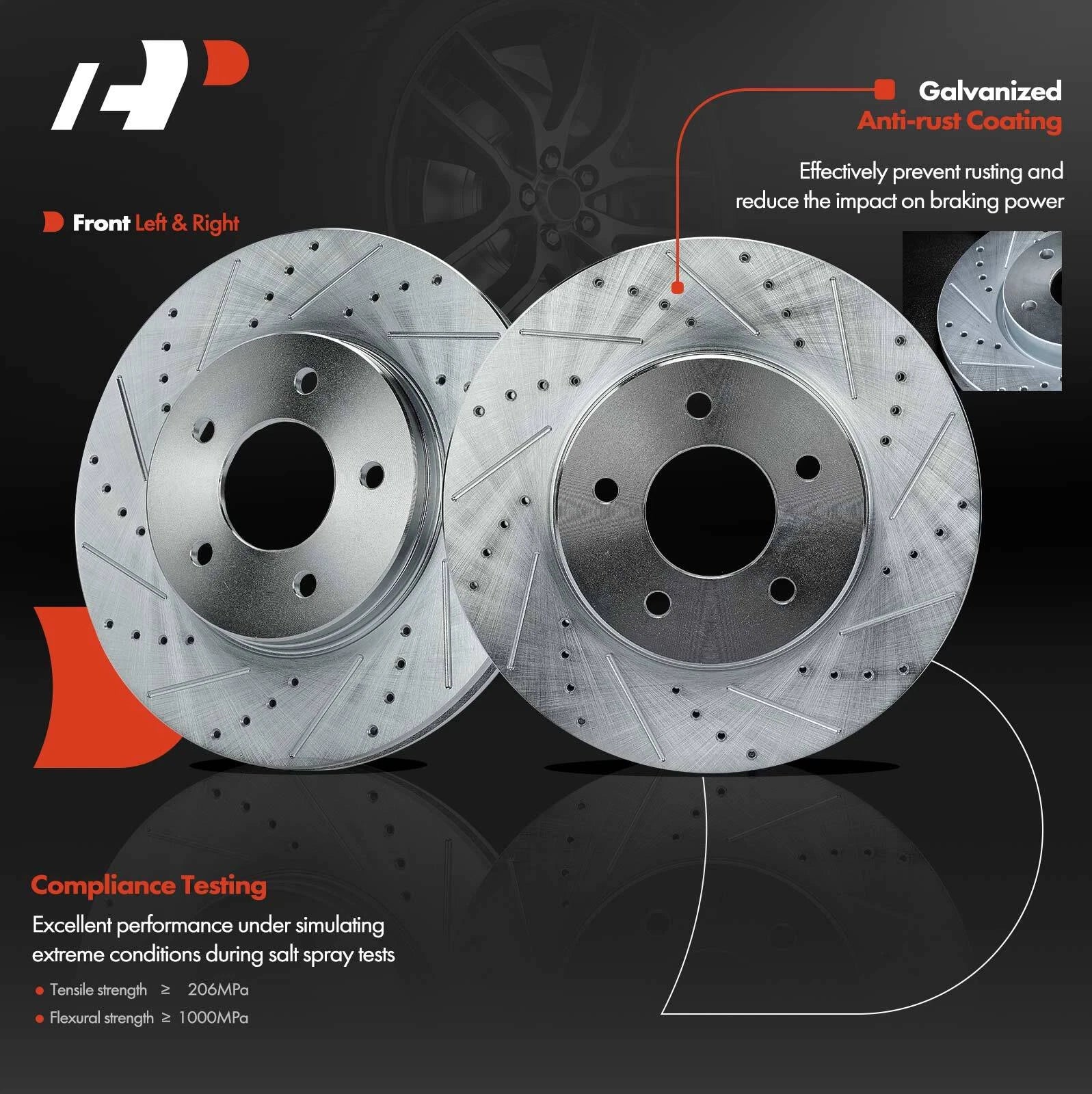 Front Drilled Brake Rotors for Chevrolet Equinox (2005–2006)