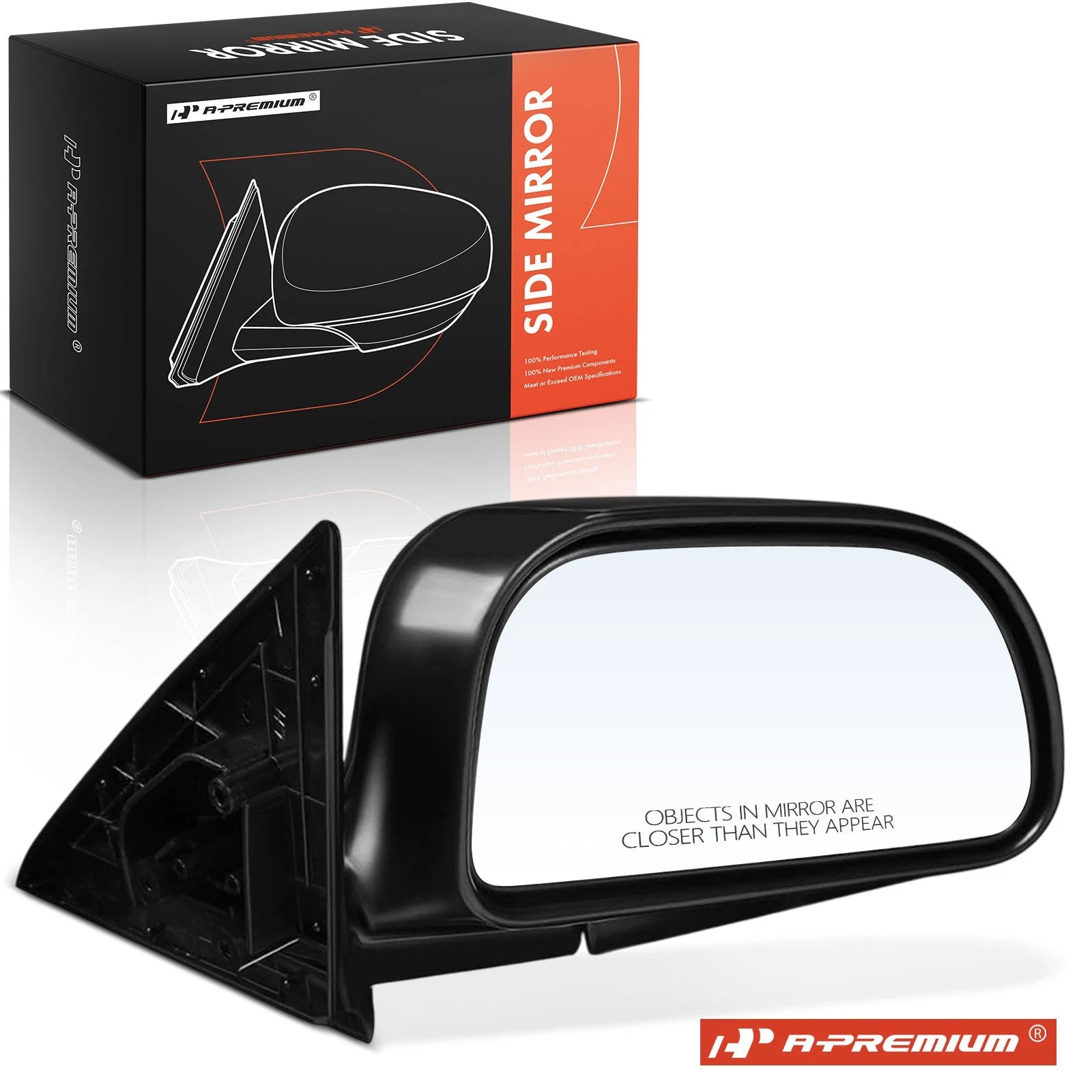 Passenger Black Manual Glass Mirror for Mitsubishi Mirage