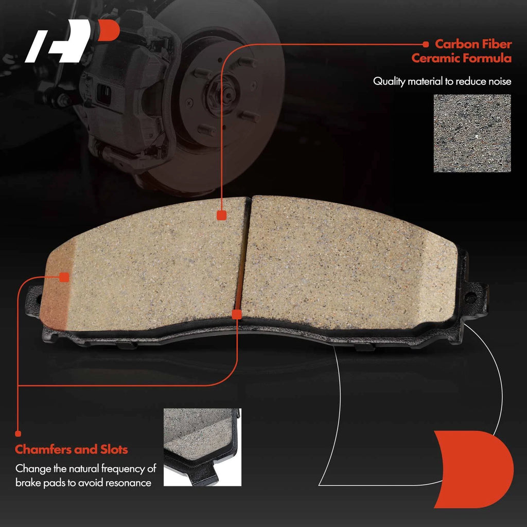 Set of 4 Rear Ceramic Brake Pads for Ford F-250 F-350 Super Duty (2013–2022)