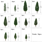 56pcs Mixed Model Tree Set for HO OO Scale Railroad Landscape Decor