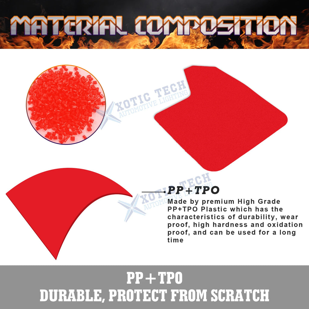 Front Rear Red Mud Flaps Splash Guards for Honda Civic & Accord (2010-2025)