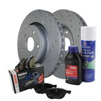 Front Brake Kit with Drilled 350mm Rotors & Bosch Ceramic Pads for Dodge Jeep