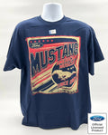 Licensed Ford Mustang T-Shirt Navy Blue American Muscle Since 1964 Script (1964–2019)