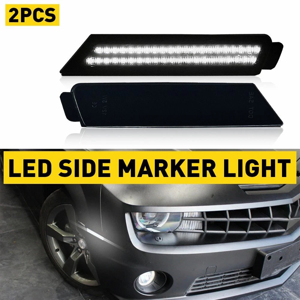 Front LED Side Marker Lights for Chevy Camaro (2010–2015) Smoke White