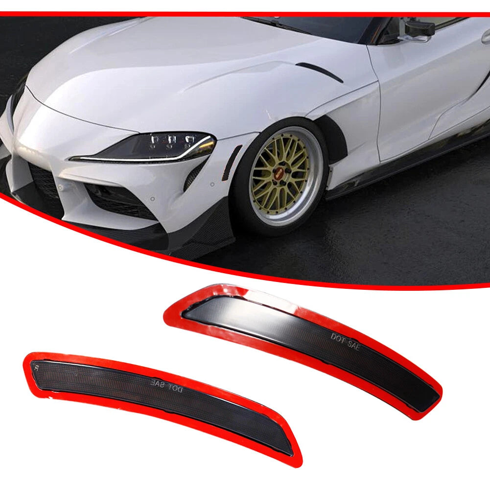 2X Smoked Lens Front Fender Side Marker Reflectors for Toyota GR Supra (2020–2022)
