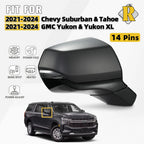 Side Mirror for Chevy Suburban Tahoe GMC Yukon (2021–2024) Right w/BSD 14 Pins
