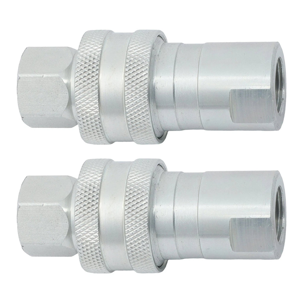 3/8" NPT Thread Hydraulic Quick Connect Couplers Set of 4 ISO 5675 with Dust Caps