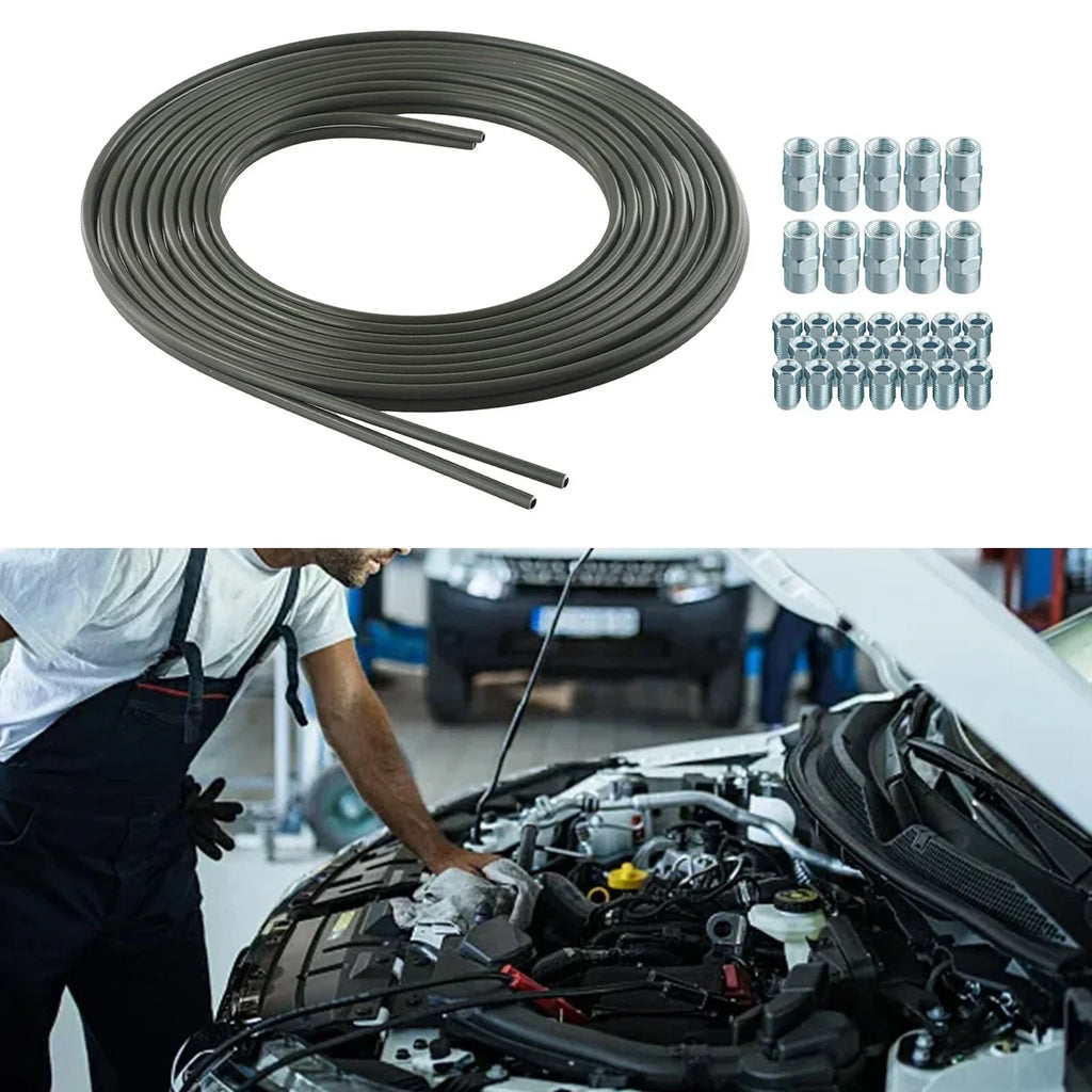 2x 5m 316 Brake Pipe Kit with 20 Nuts 10 Connectors