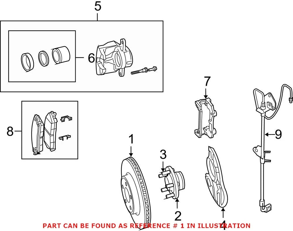 Front Vented Disc Brake Rotor for Chrysler Dodge Charger (OEM 346mm)